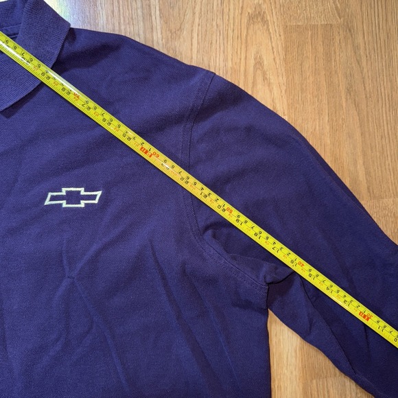 Lands End Men's Polo Sz 2X Chevrolet Chevy Logo Long Sleeve Cotton Purple VTG - Picture 6 of 8